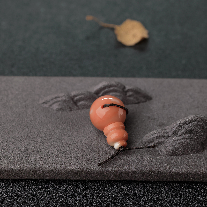 天然MOMO橘色珊瑚三通-红掌柜