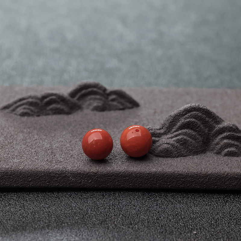 沙丁橘红珊瑚圆珠-红掌柜