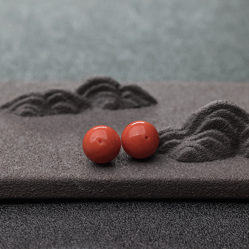 沙丁橘红珊瑚圆珠-红掌柜