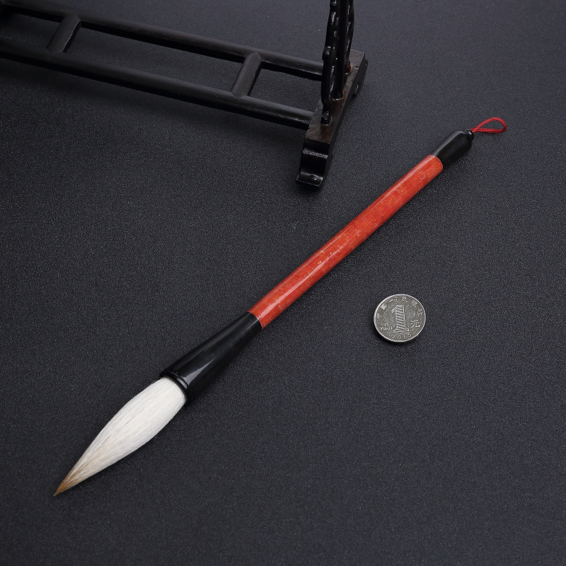 沙丁朱红珊瑚拼接毛笔-红掌柜