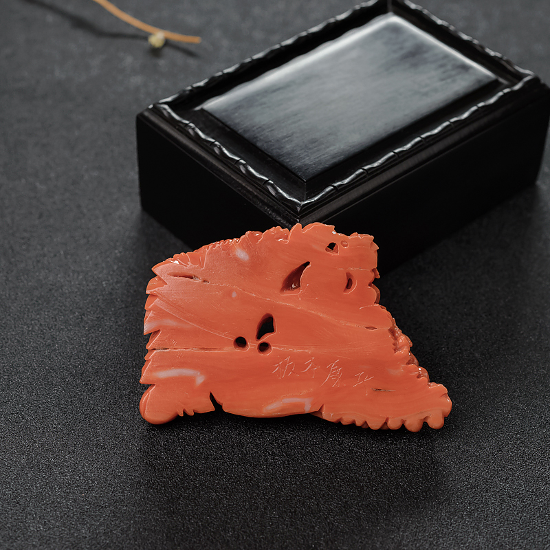 珊瑚花篮戒面-红掌柜