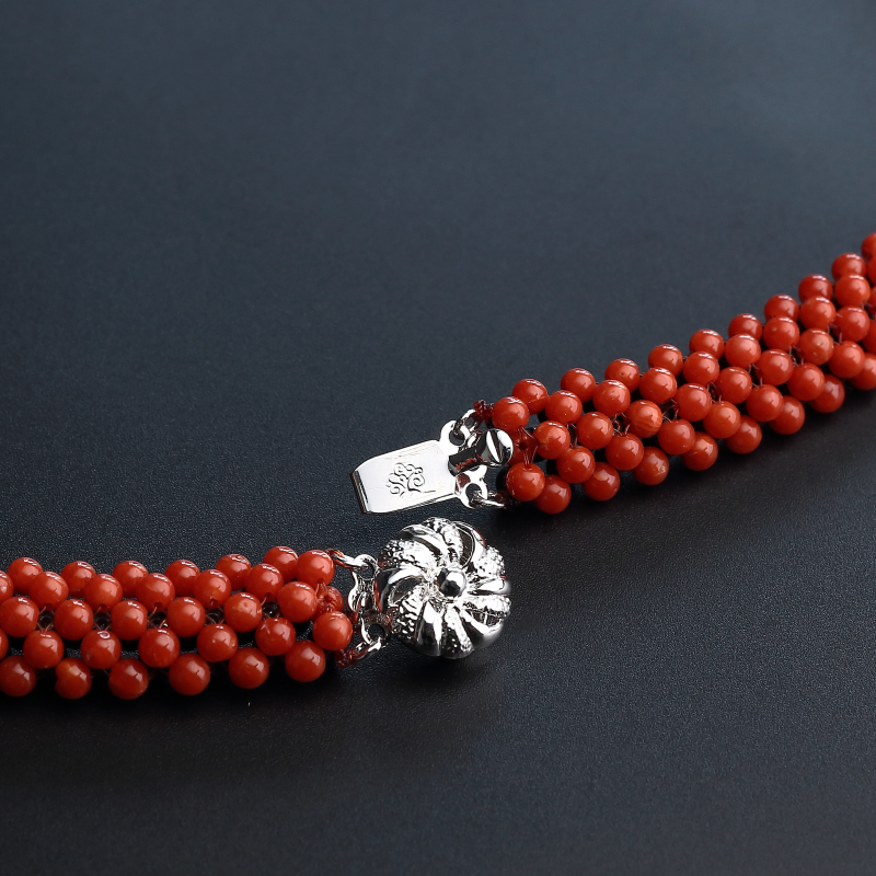 意大利沙丁红珊瑚项链-红掌柜