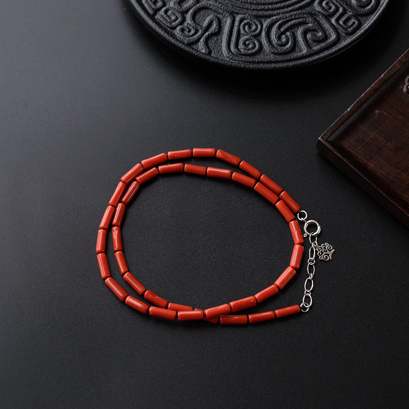 天然意大利沙丁红珊瑚项链 - 红掌柜