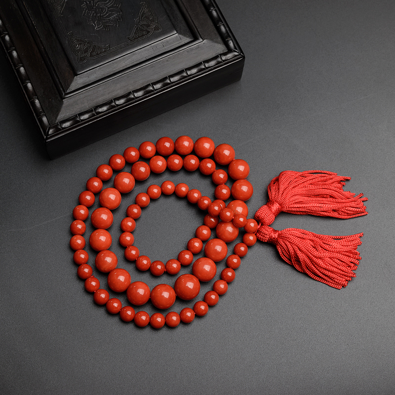 意大利天然红珊瑚塔链-红掌柜