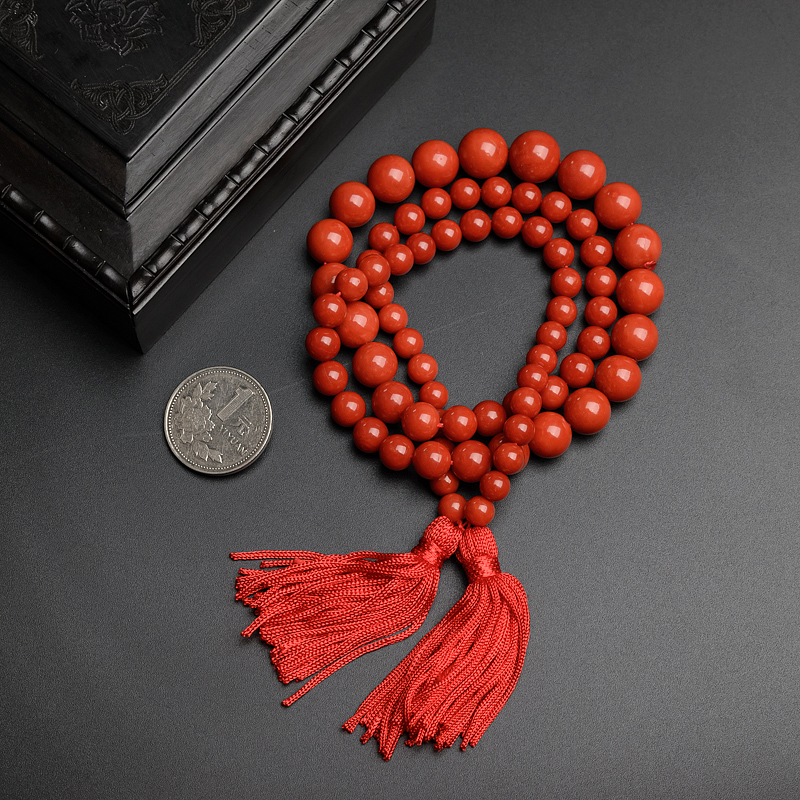 天然沙丁红珊瑚塔链-红掌柜