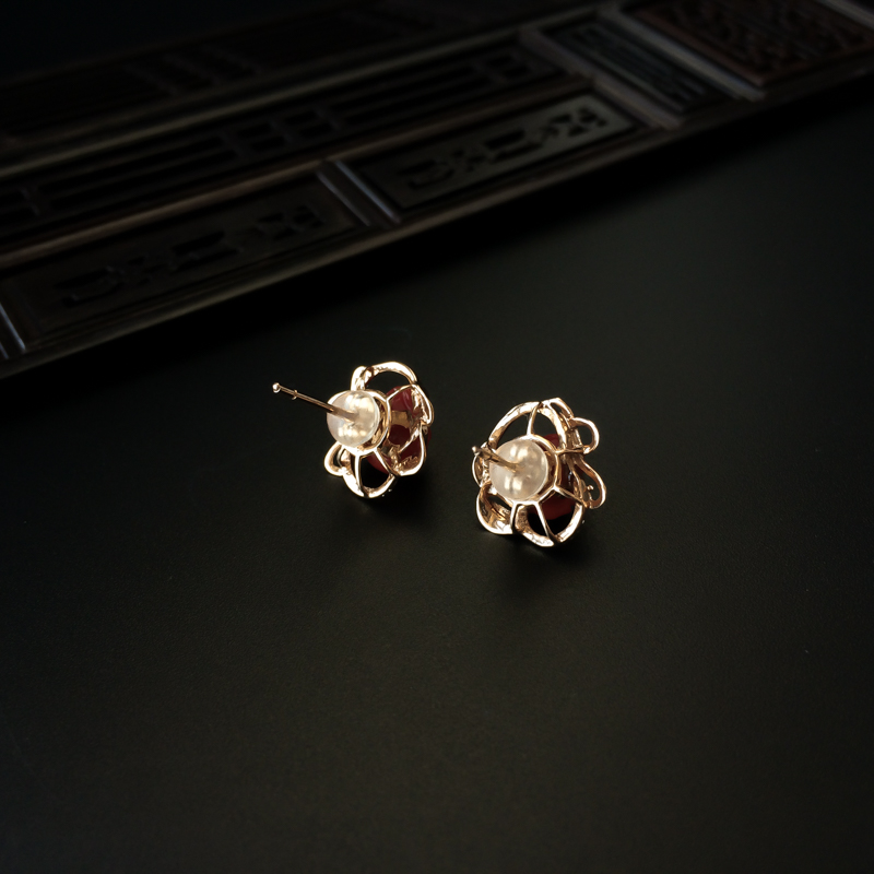 红珊瑚耳钉-红掌柜