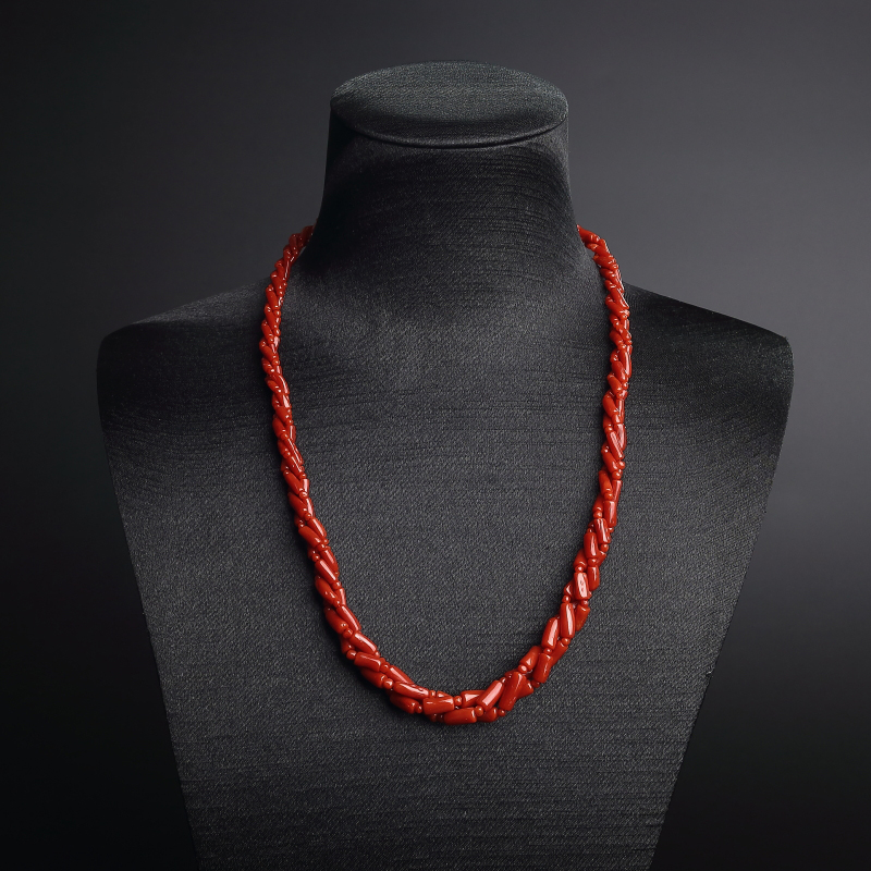 意大利天然沙丁红珊瑚三股项链-红掌柜