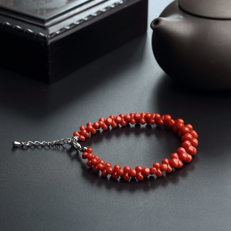 意大利沙丁红珊瑚手链-红掌柜