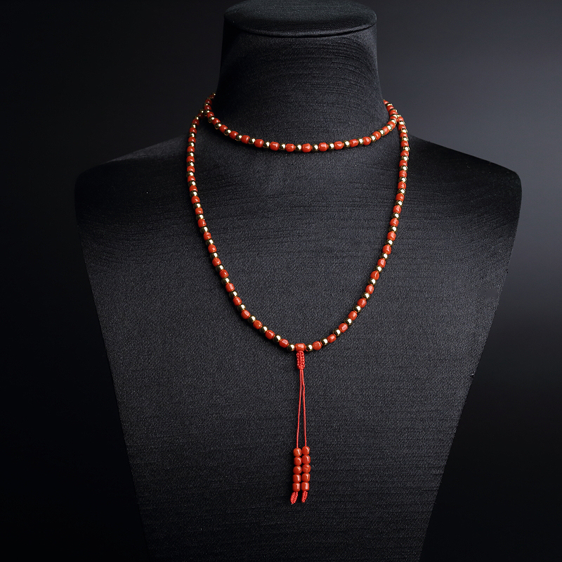 意大利天然沙丁红珊瑚项链-红掌柜