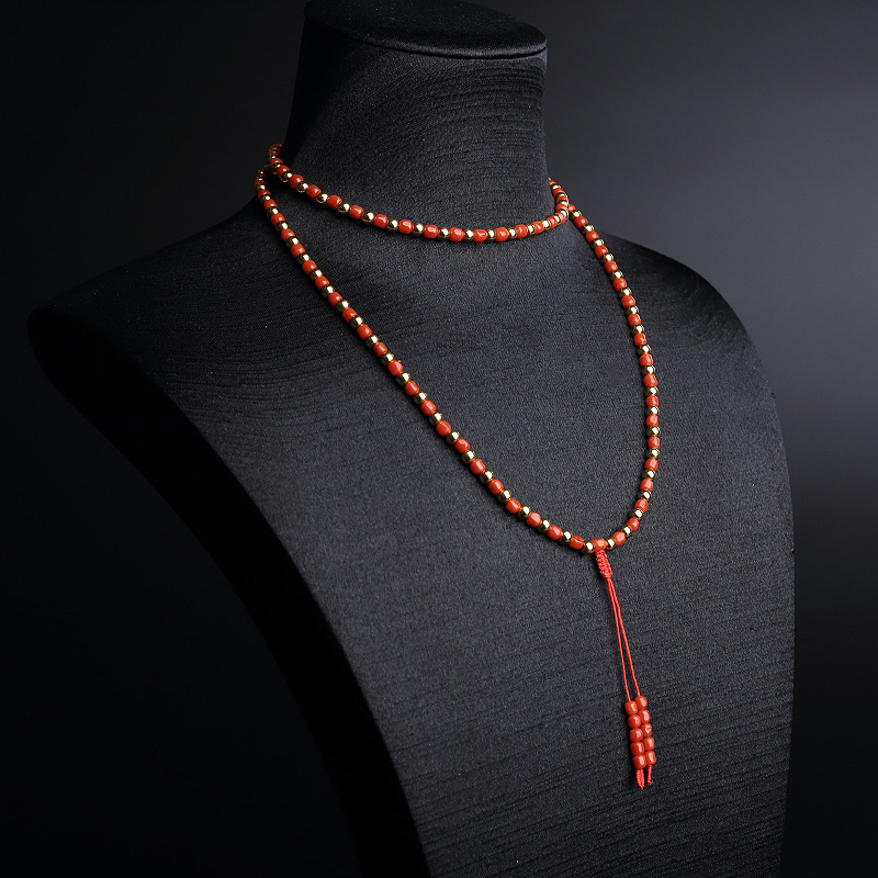 天然沙丁红珊瑚项链-红掌柜