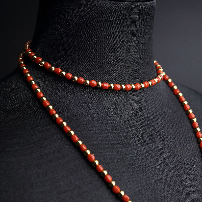 意大利沙丁红珊瑚项链-红掌柜