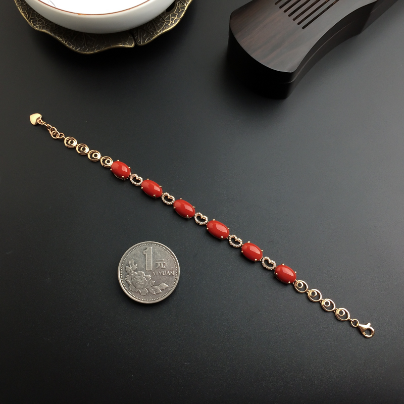 沙丁红珊瑚手链-红掌柜