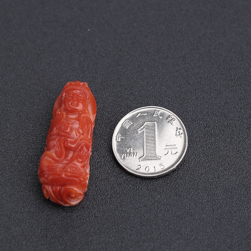 阿卡正红珊瑚观音吊坠-红掌柜