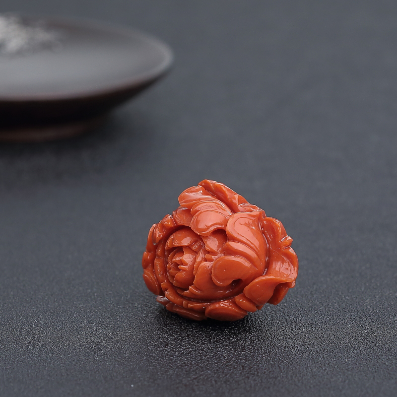 日本阿卡朱红珊瑚花开富贵吊坠-红掌柜