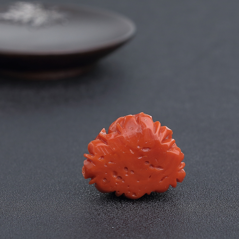 日本天然阿卡珊瑚花开富贵吊坠-红掌柜