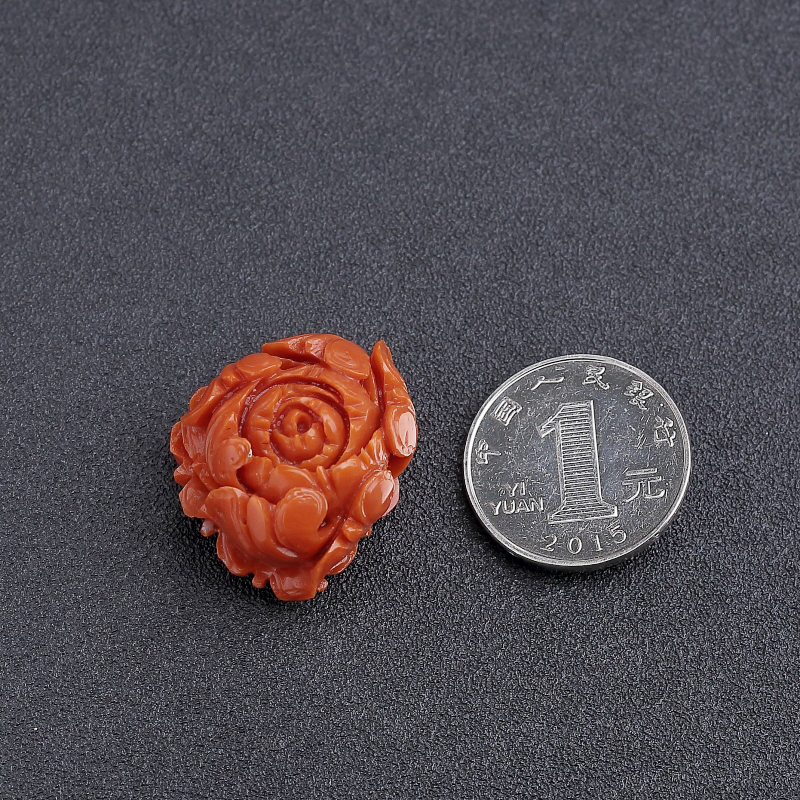 阿卡朱红珊瑚吊坠-红掌柜