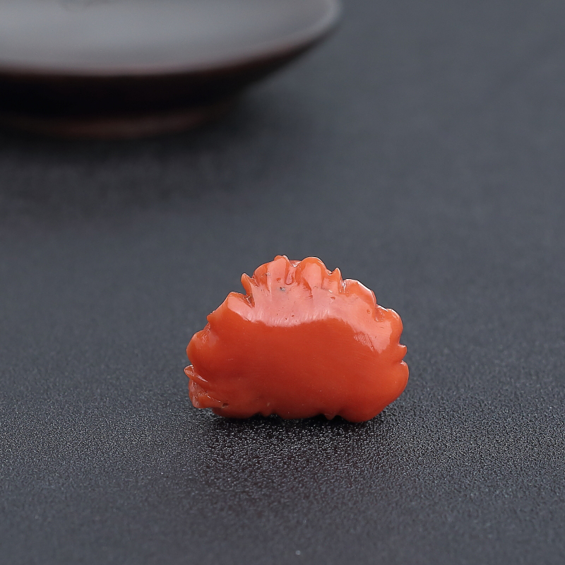 日本天然朱红珊瑚花开富贵吊坠-红掌柜