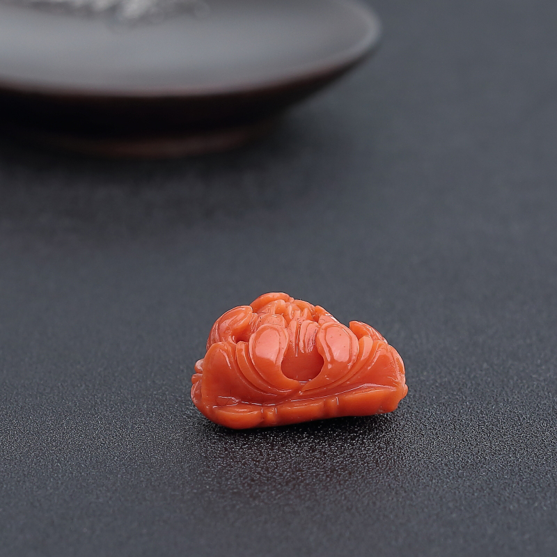 日本天然阿卡朱红珊瑚吊坠-红掌柜