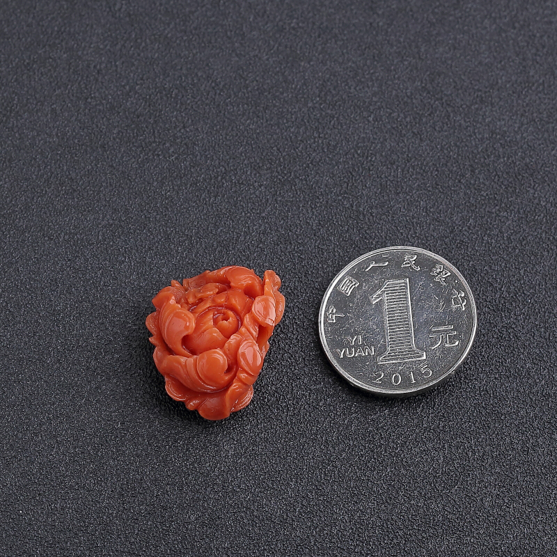 阿卡朱红珊瑚花开富贵吊坠-红掌柜