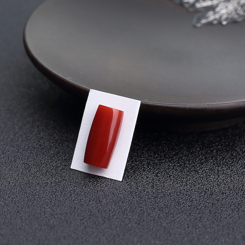 天然阿卡深红珊瑚戒面-红掌柜