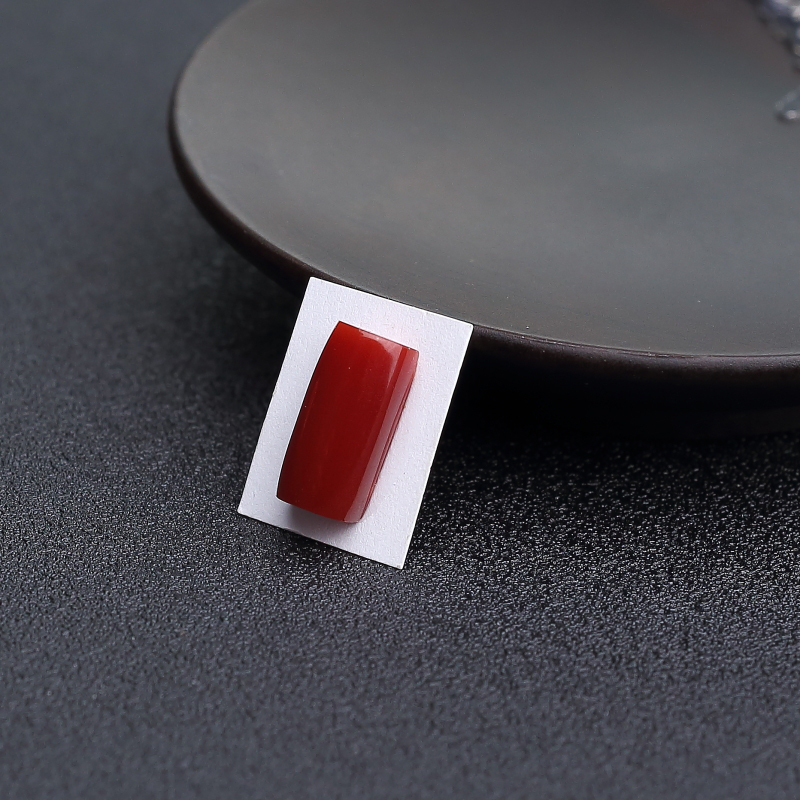 天然阿卡深红珊瑚戒面-红掌柜