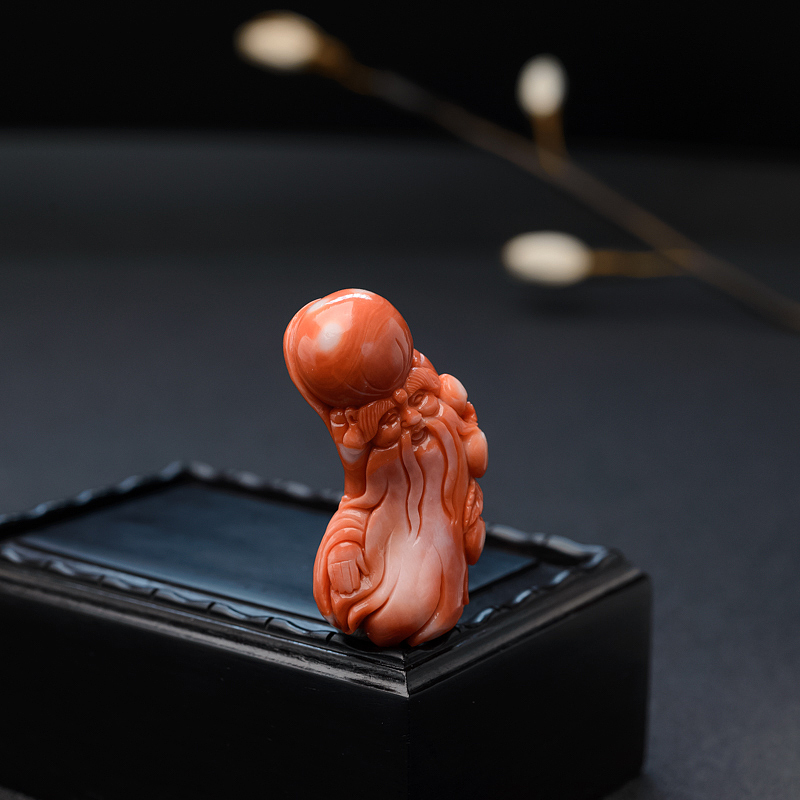 MOMO朱红珊瑚吊坠-红掌柜