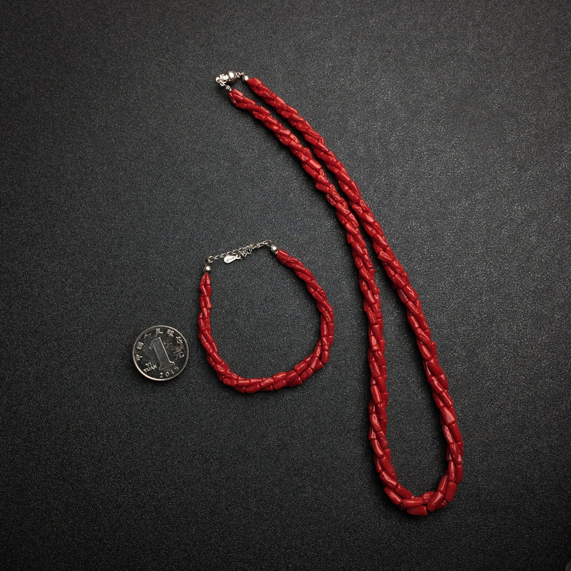 意大利沙丁红珊瑚三股套装 - 红掌柜