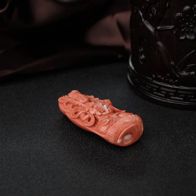 MOMO橘红珊瑚文殊菩萨-红掌柜