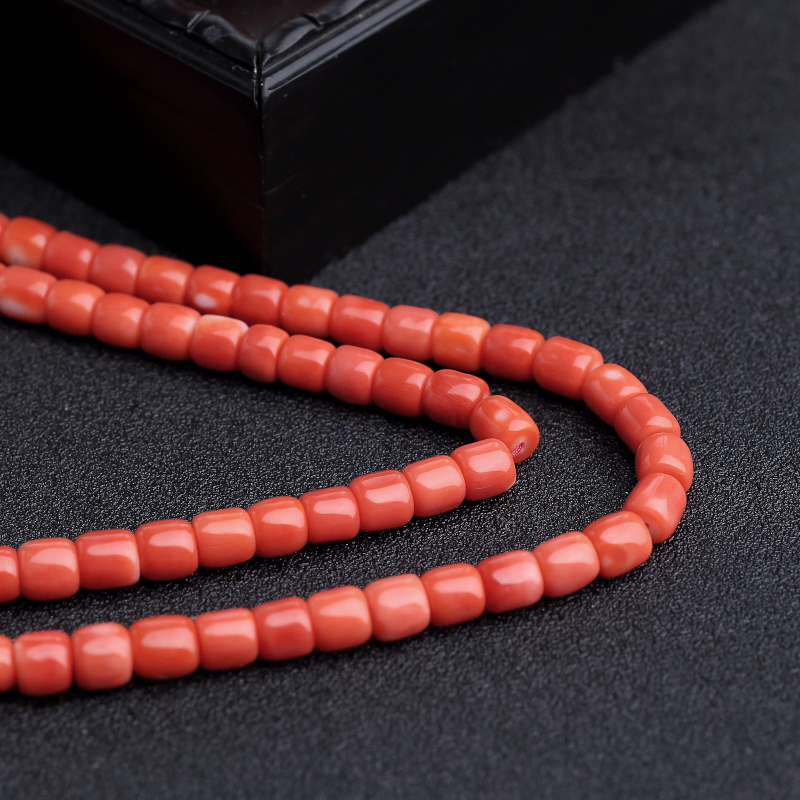 台湾MOMO橘色珊瑚108佛珠 - 红掌柜