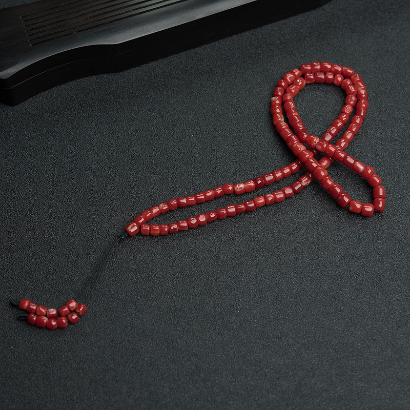 日本天然阿卡正红珊瑚佛珠-红掌柜