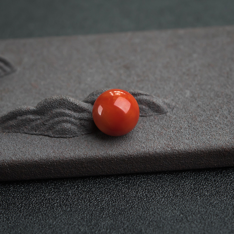 沙丁橘红珊瑚圆珠-红掌柜