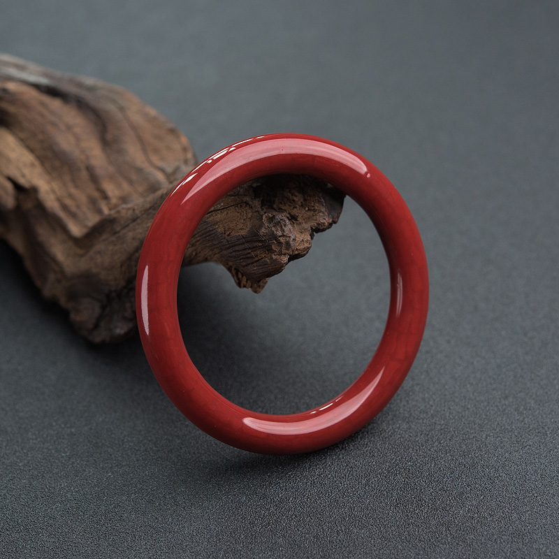 沙丁深红珊瑚拼接圆镯-红掌柜