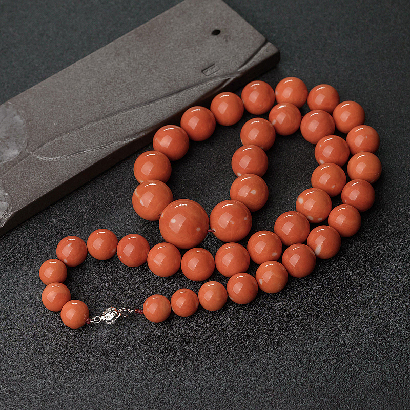 MOMO橘色珊瑚项链-红掌柜