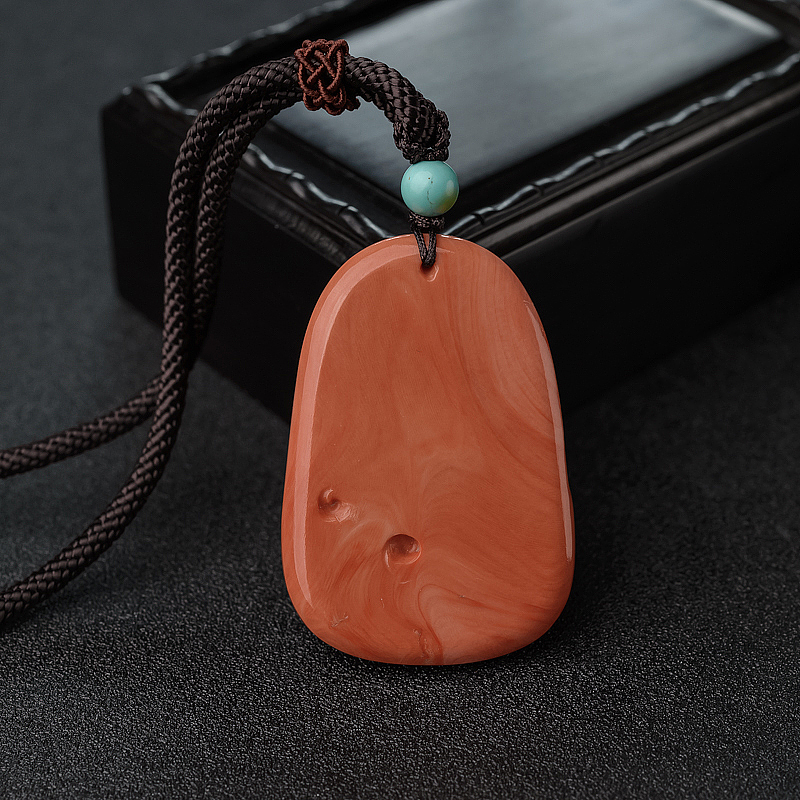 珊瑚弥勒佛吊坠-红掌柜