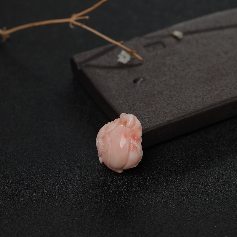 粉色珊瑚福寿双全吊坠-红掌柜