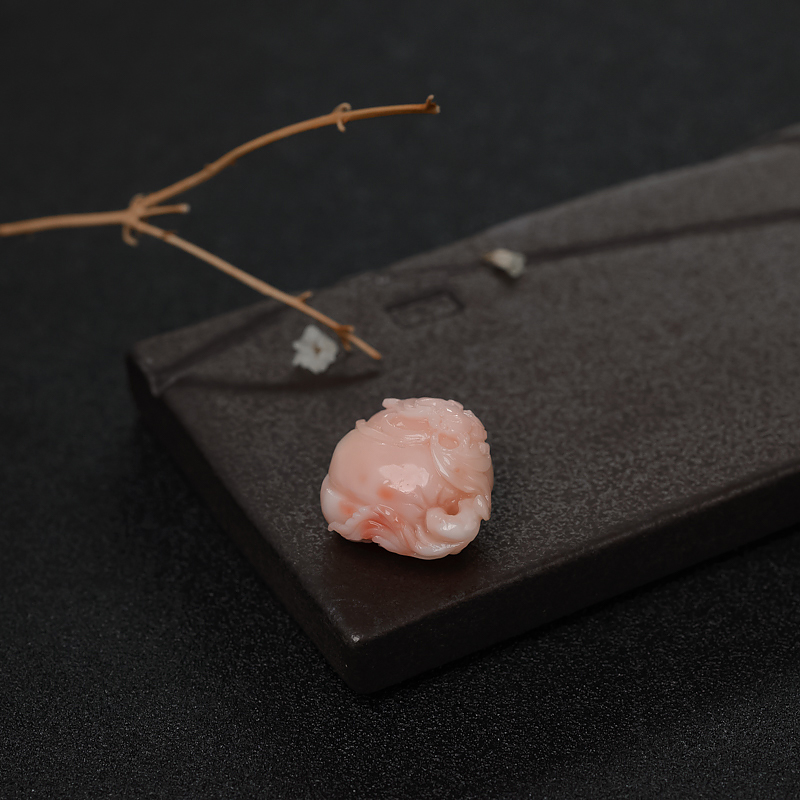 天然珊瑚福寿双全吊坠-红掌柜