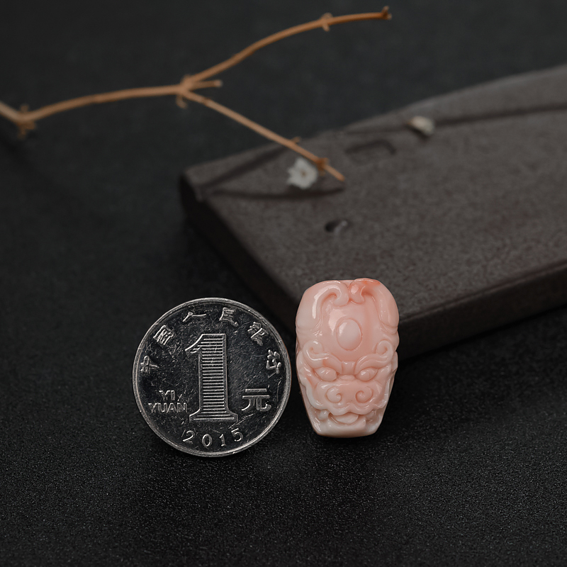 珊瑚兽头吊坠-红掌柜