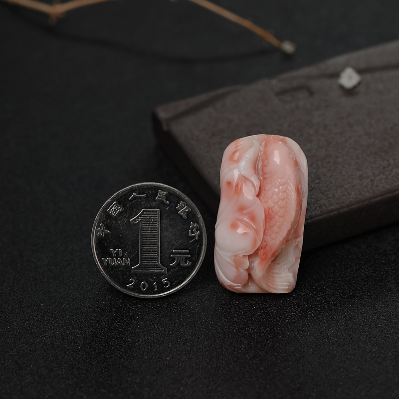 粉色珊瑚吊坠-红掌柜