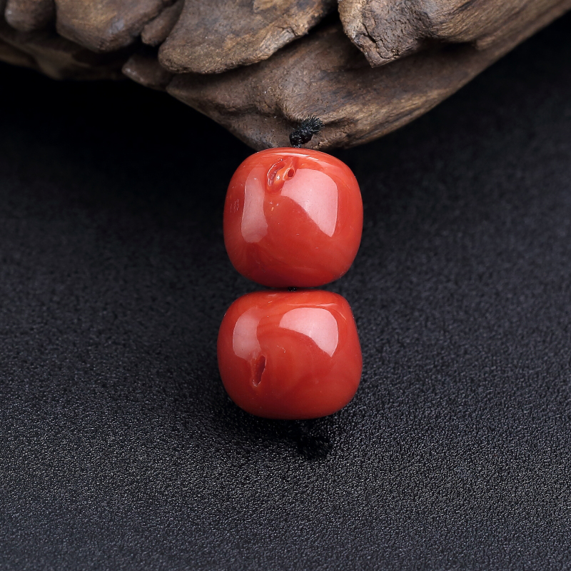 日本天然阿卡珊瑚苹果珠-红掌柜