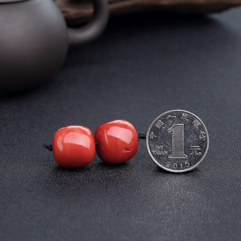 天然阿卡珊瑚苹果珠-红掌柜