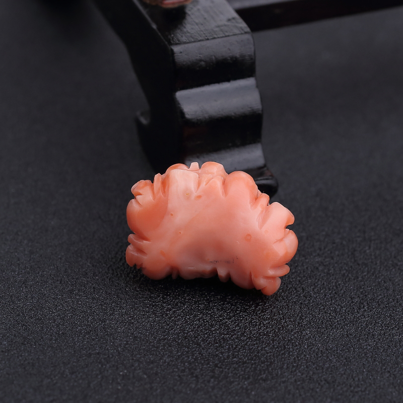 天然深水珊瑚牡丹花戒面-红掌柜