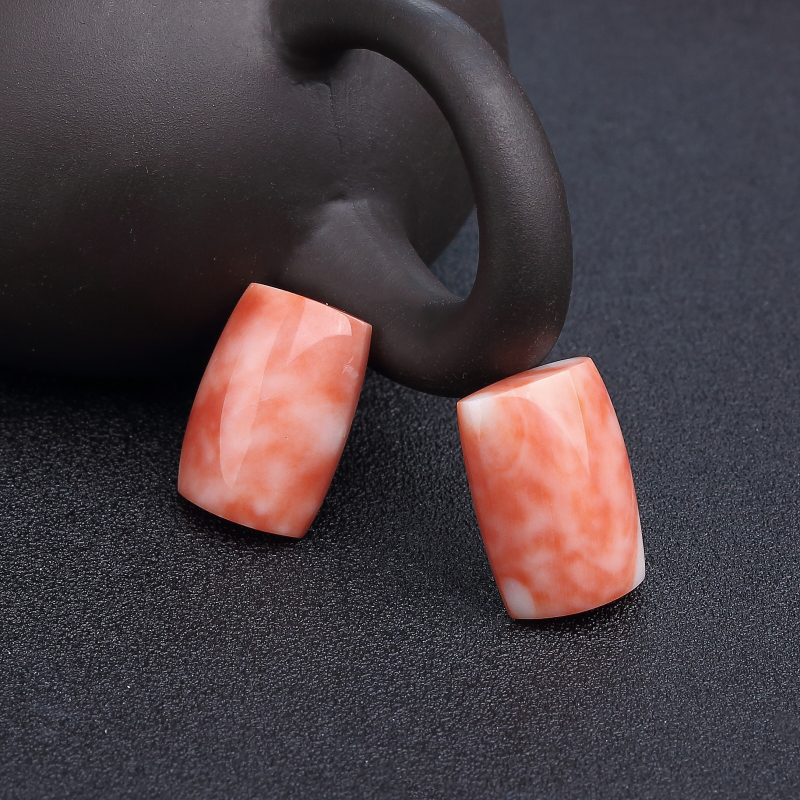 台湾天然MOMO橘色珊瑚戒面-红掌柜