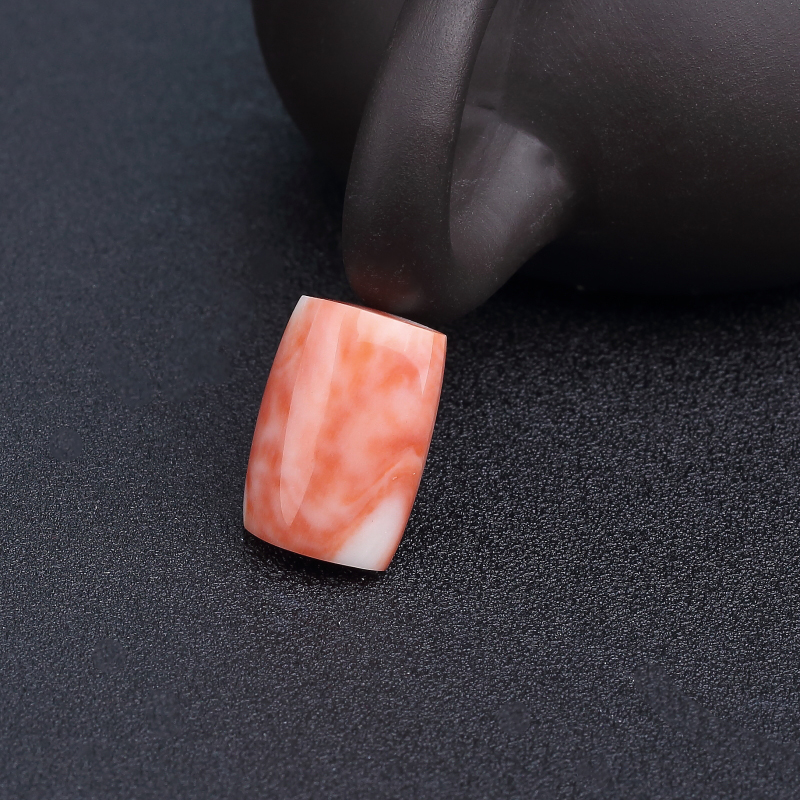 天然MOMO橘色珊瑚戒面-红掌柜