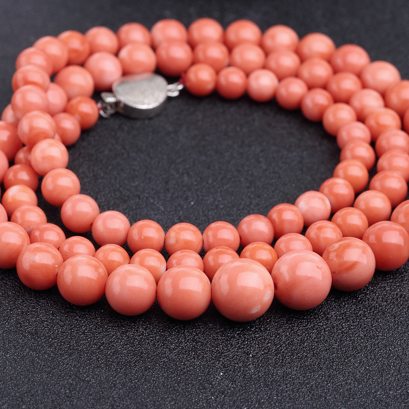 天然MOMO橘红珊瑚塔链-红掌柜