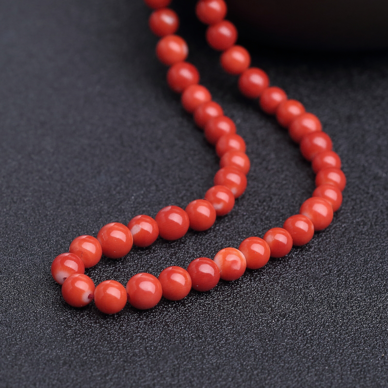 台湾MOMO橘红珊瑚108佛珠-红掌柜