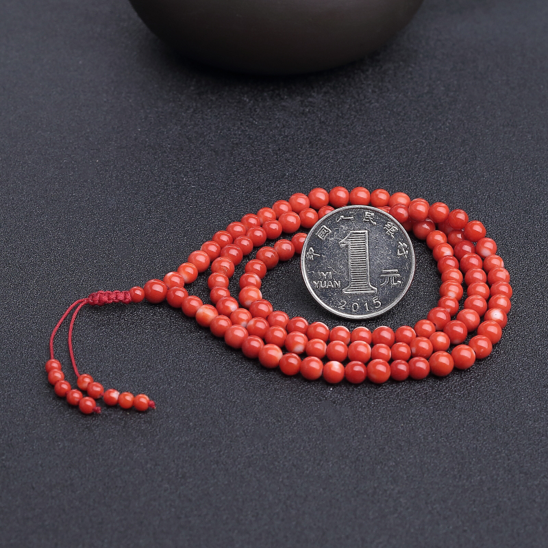 MOMO橘红珊瑚佛珠-红掌柜