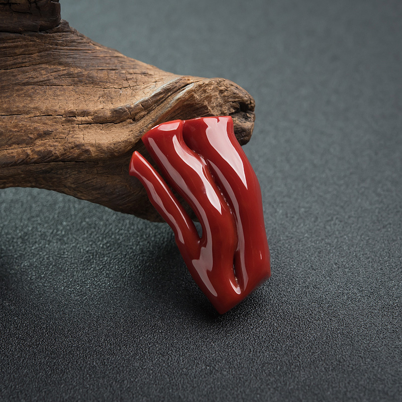 天然阿卡深红珊瑚原枝-红掌柜