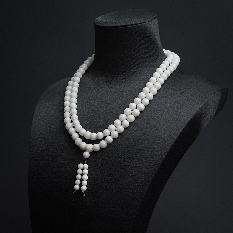 天然7.5mm白珊瑚108佛珠-红掌柜