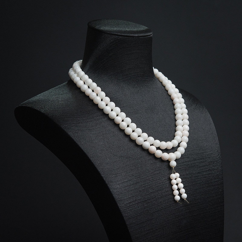 台湾7.5mm白珊瑚108佛珠-红掌柜