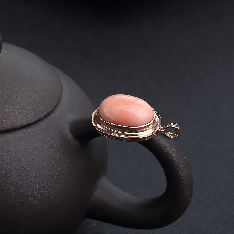 天然深水粉色珊瑚吊坠-红掌柜